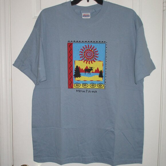 Hanes Heavyweight Mens S/S Pre-shrunk Cotton "Montana" T-Shirt NWOT - Size XL - Picture 1 of 3